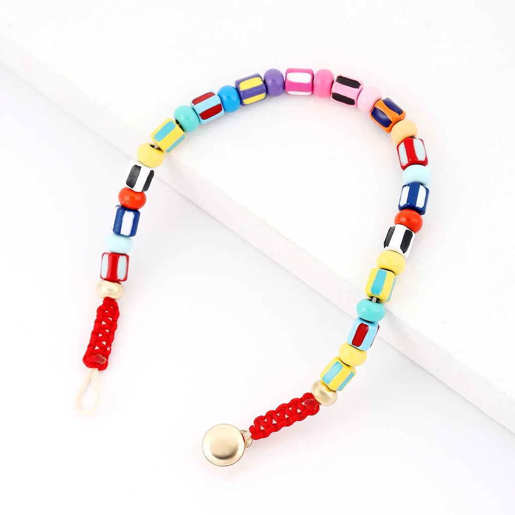 Hand Painted Enamel Beaded Bracelet Button Closure for Women
