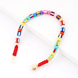 Hand Painted Enamel Beaded Bracelet Button Closure for Women