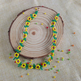 Colorful Daisy Flower Beaded Necklace for Women Boho Acrylic Bead Choker