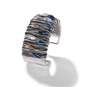 Open Wide Bangle for Women Spring Lady Charm Cuff Bracelet