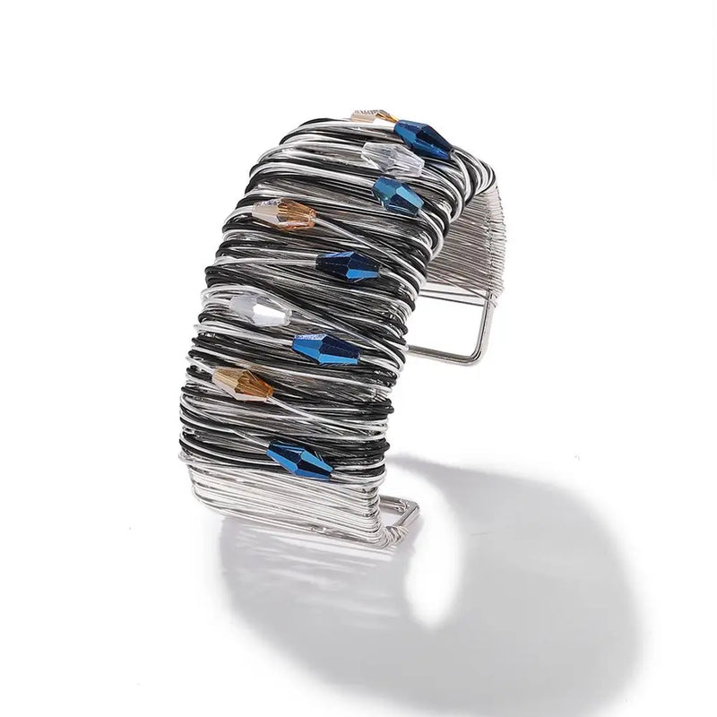 Open Wide Bangle for Women Spring Lady Charm Cuff Bracelet