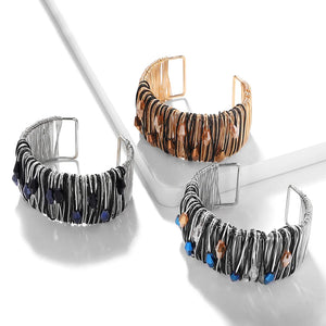 Open Wide Bangle for Women Spring Lady Charm Cuff Bracelet