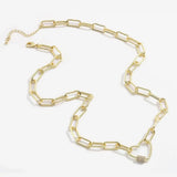 Copper Zircon Padlock Pendant Necklace Punk Rock Statement Jewelry
