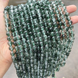 Dark Green Ghost Quartz Round Loose Spacer Bead 4-12mm