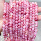 Light Rose Red Afghan Chalcedony Jades Beads Round Loose Spacer Beads