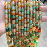 Dyed Peacock Agate Barrel Shape Beads for Jewelry Making
