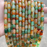 Dyed Peacock Agate Barrel Shape Beads for Jewelry Making
