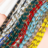 Dyed Gradient Crystal Glass Tube Beads for DIY Earrings