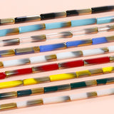 Dyed Gradient Crystal Glass Tube Beads for DIY Earrings