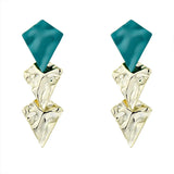Geometric Diamond Metal Earrings