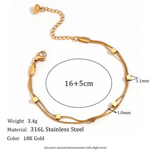 Cubic Beads 18K Plated Snake Chain Bracelet for Women