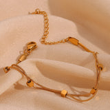 Cubic Beads 18K Plated Snake Chain Bracelet for Women