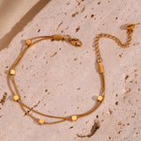 Cubic Beads 18K Plated Snake Chain Bracelet for Women