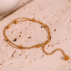 Cubic Beads 18K Plated Snake Chain Bracelet for Women