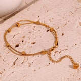 Cubic Beads 18K Plated Snake Chain Bracelet for Women