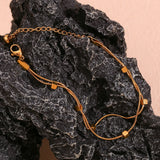 Cubic Beads 18K Plated Snake Chain Bracelet for Women