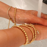 Silver Elastic Beads Bracelet for Women