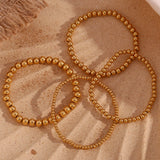 Silver Elastic Beads Bracelet for Women