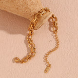 Oval Flower Chain Bracelet 18K Plated Hand Jewelry