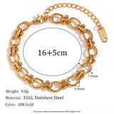 Oval Flower Chain Bracelet 18K Plated Hand Jewelry