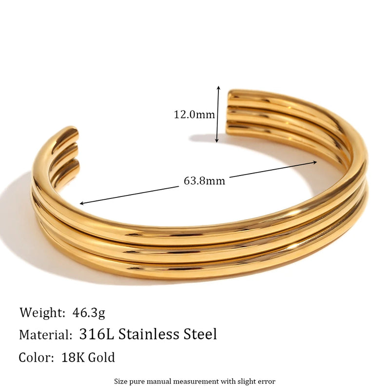 Three-layer Tube Waterproof 18K Plated Women's Bracelet