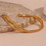 Three Layer Encryption Chain Bracelet Stainless Steel 18K Plated Jewelry