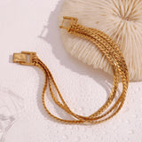 Three Layer Encryption Chain Bracelet Stainless Steel 18K Plated Jewelry