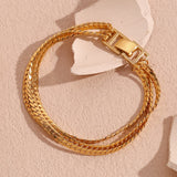 Three Layer Encryption Chain Bracelet Stainless Steel 18K Plated Jewelry