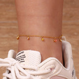 Colorful Crystal Charm Anklet Stainless Steel Chain