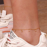 Colorful Crystal Charm Anklet Stainless Steel Chain