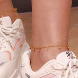 Colorful Crystal Charm Anklet Stainless Steel Chain