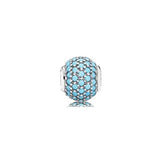 E Series Faceted Glass Beads for Bracelet, S925 Sterling Silver Loose Beads