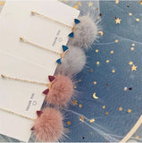 Fur Ball Fringed Earrings for Women Girl