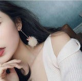 Fur Ball Fringed Earrings for Women Girl
