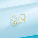 925 Silver Love Curved Needle Stud Earring for Women