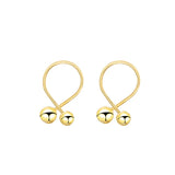 925 Silver Love Curved Needle Stud Earring for Women