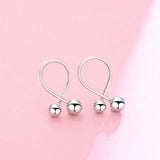 925 Silver Love Curved Needle Stud Earring for Women