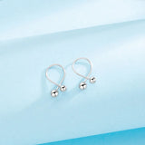 925 Silver Love Curved Needle Stud Earring for Women
