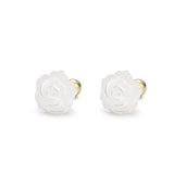 ZFSILVER S925 Silver Shell Rose Stud Earrings