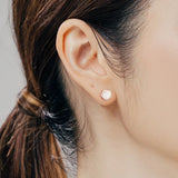 ZFSILVER S925 Silver Shell Rose Stud Earrings
