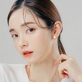 ZFSILVER S925 Silver Shell Rose Stud Earrings