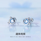 ZFSILVER S925 Silver Love Little Carp Stud Earrings Gift