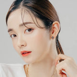 ZFSILVER S925 Silver Spider Web Screw Ball Stud Earrings
