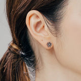 ZFSILVER S925 Silver Spider Web Screw Ball Stud Earrings