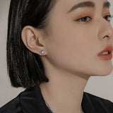 925 Silver Spider Girl Zircon Stud Earring Gift
