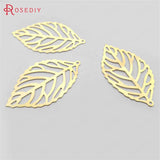 60pcs Brass Tree Leaf Leaves Charms Pendants 35x20mm DIY Jewelry Findings