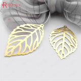 60pcs Brass Tree Leaf Leaves Charms Pendants 35x20mm DIY Jewelry Findings