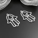 10 Silver Brass Buddha Palm Charms Pendants 31x21mm DIY Jewelry Findings
