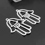 10 Silver Brass Buddha Palm Charms Pendants 31x21mm DIY Jewelry Findings