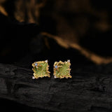 ZFSILVER S925 Sterling Silver Irregular Glue Square Stud Earrings